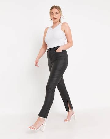 simply be chloe skinny jeans|Chloe Split Hem Coated Skinny Jeans .